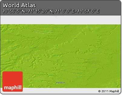 Physical 3D Map of the Area around 71° 5' 42" N, 71° 28' 29" E