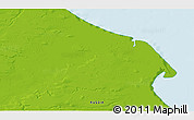 Physical 3D Map of the area around 71° 5' 42" N, 72° 19' 29" E
