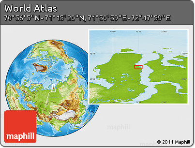 Physical Location Map of the Area around 71° 5' 42" N, 72° 19' 29" E
