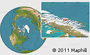 Satellite Location Map of the area around 71° 5' 42" N, 72° 10' 30" W
