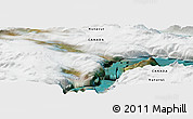 Satellite Panoramic Map of the area around 71° 5' 42" N, 72° 10' 30" W