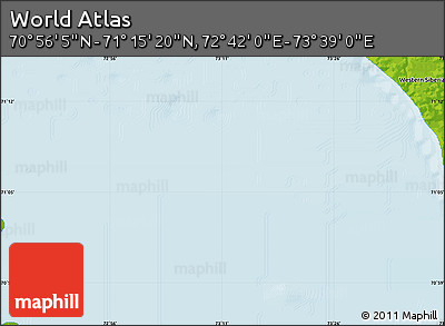 Physical Map of the Area around 71° 5' 42" N, 73° 10' 30" E