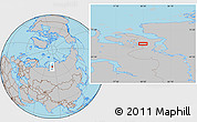 Gray Location Map of the area around 71° 5' 42" N, 80° 49' 29" E