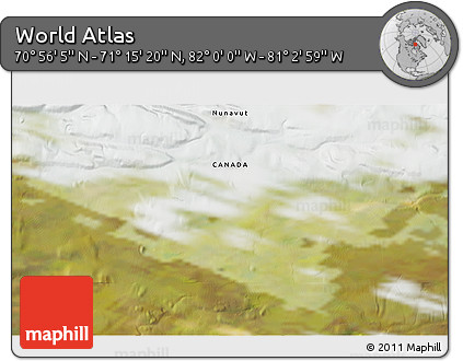 Satellite 3D Map of the Area around 71° 5' 42" N, 81° 31' 30" W