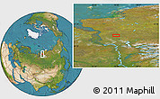 Satellite Location Map of the area around 71° 5' 42" N, 85° 55' 30" E