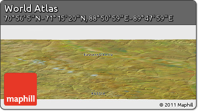 Satellite Panoramic Map of the Area around 71° 5' 42" N, 89° 19' 29" E