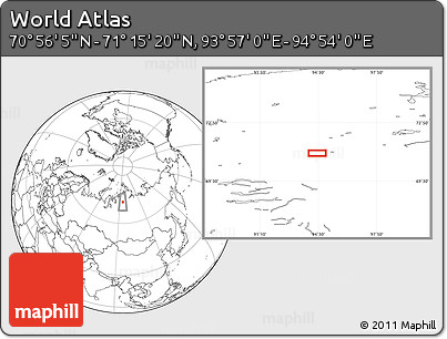 Blank Location Map of the Area around 71° 5' 42" N, 94° 25' 30" E