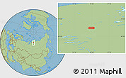 Savanna Style Location Map of the area around 71° 5' 42" N, 94° 25' 30" E