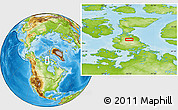 Physical Location Map of the area around 71° 5' 42" N, 94° 16' 30" W