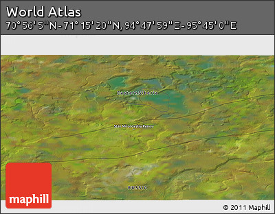 Satellite 3D Map of the Area around 71° 5' 42" N, 95° 16' 30" E