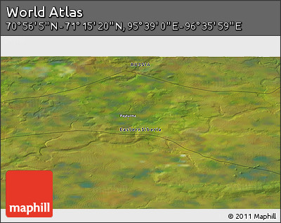 Satellite 3D Map of the Area around 71° 5' 42" N, 96° 7' 30" E