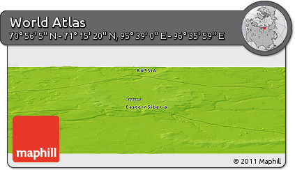 Physical Panoramic Map of the Area around 71° 5' 42" N, 96° 7' 30" E