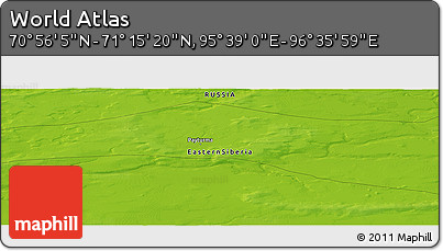 Physical Panoramic Map of the Area around 71° 5' 42" N, 96° 7' 30" E