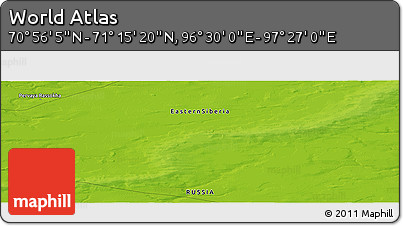Physical Panoramic Map of the Area around 71° 5' 42" N, 96° 58' 29" E