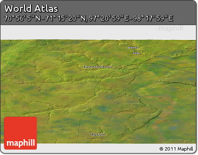 Satellite 3D Map of the Area around 71° 5' 42" N, 97° 49' 29" E