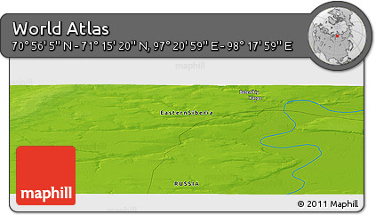 Physical Panoramic Map of the Area around 71° 5' 42" N, 97° 49' 29" E