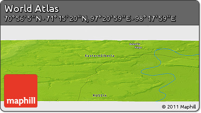 Physical Panoramic Map of the Area around 71° 5' 42" N, 97° 49' 29" E