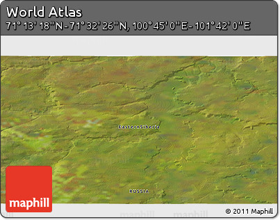 Satellite 3D Map of the Area around 71° 22' 52" N, 101° 13' 29" E