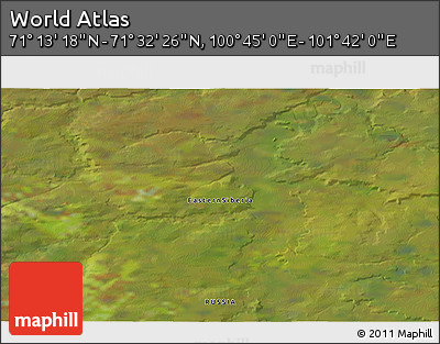 Satellite 3D Map of the Area around 71° 22' 52" N, 101° 13' 29" E