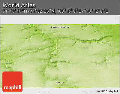 Physical 3D Map of the Area around 71° 22' 52" N, 109° 43' 29" E
