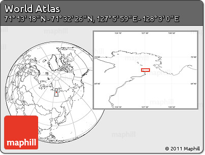 Blank Location Map of the Area around 71° 22' 52" N, 127° 34' 30" E