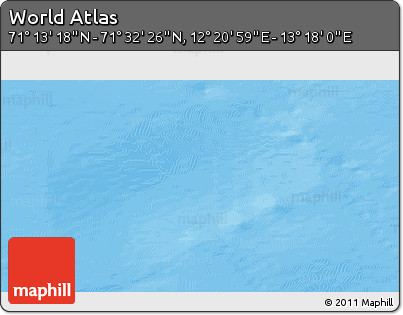 Physical 3D Map of the Area around 71° 22' 52" N, 12° 49' 29" E