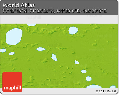 Physical 3D Map of the Area around 71° 22' 52" N, 142° 1' 30" E