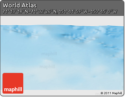 Shaded Relief 3D Map of the Area around 71° 22' 52" N, 151° 13' 29" W