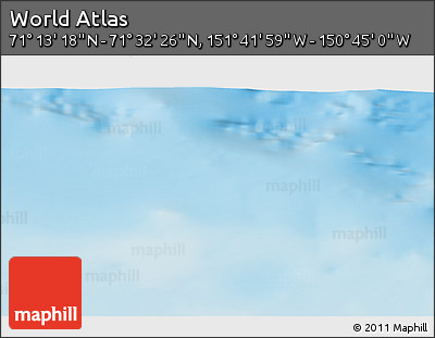Shaded Relief 3D Map of the Area around 71° 22' 52" N, 151° 13' 29" W