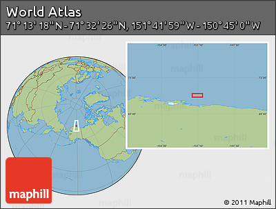 Savanna Style Location Map of the Area around 71° 22' 52" N, 151° 13' 29" W