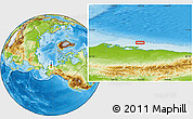 Physical Location Map of the area around 71° 22' 52" N, 152° 4' 29" W