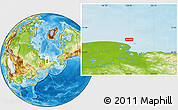 Physical Location Map of the area around 71° 22' 52" N, 159° 52' 30" E