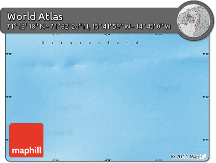Shaded Relief Map of the Area around 71° 22' 52" N, 15° 13' 29" W