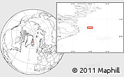 Blank Location Map of the area around 71° 22' 52" N, 19° 28' 30" W