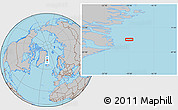 Gray Location Map of the area around 71° 22' 52" N, 19° 28' 30" W