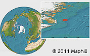 Satellite Location Map of the area around 71° 22' 52" N, 19° 28' 30" W