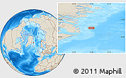 Shaded Relief Location Map of the area around 71° 22' 52" N, 19° 28' 30" W