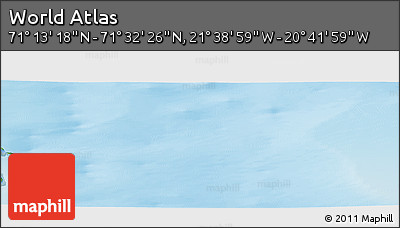 Physical Panoramic Map of the Area around 71° 22' 52" N, 21° 10' 29" W