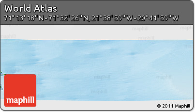 Physical Panoramic Map of the Area around 71° 22' 52" N, 21° 10' 29" W