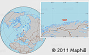 Gray Location Map of the area around 71° 22' 52" N, 22° 10' 29" E