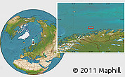 Satellite Location Map of the area around 71° 22' 52" N, 22° 10' 29" E