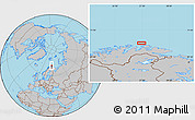 Gray Location Map of the area around 71° 22' 52" N, 27° 16' 29" E
