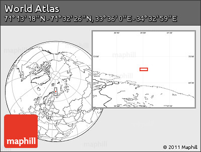 Blank Location Map of the Area around 71° 22' 52" N, 34° 4' 30" E