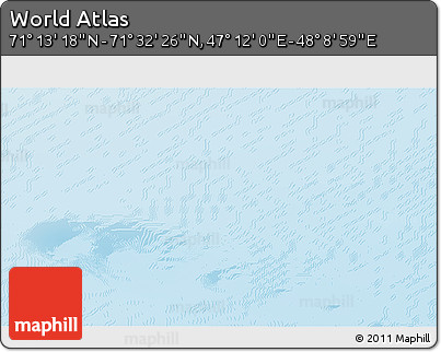 Physical 3D Map of the Area around 71° 22' 52" N, 47° 40' 29" E