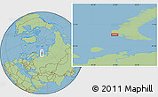 Savanna Style Location Map of the area around 71° 22' 52" N, 51° 55' 29" E