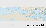 Shaded Relief Panoramic Map of the area around 71° 22' 52" N, 52° 46' 29" E