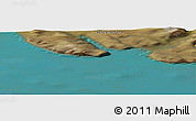 Satellite Panoramic Map of the area around 71° 22' 52" N, 55° 10' 29" W
