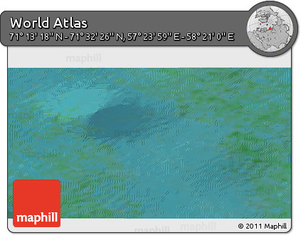 Satellite 3D Map of the Area around 71° 22' 52" N, 57° 52' 30" E