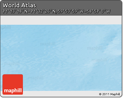Physical 3D Map of the Area around 71° 22' 52" N, 59° 25' 29" W