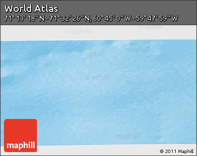Physical 3D Map of the Area around 71° 22' 52" N, 60° 16' 29" W